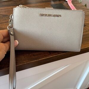 Michael Kors Silver Wristlet